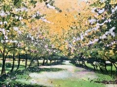 Adele Riley, Orchard Blossom, Contemporary Landscape Painting, Affordable Art