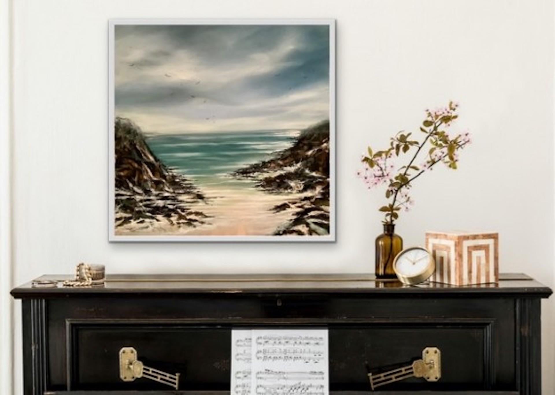 Adele Riley, Sea Mist, Art de paysage marin, peinture d'origine, Art abordable en vente 7