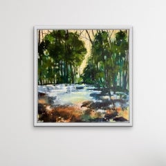 Adele Riley, Suns Mirror, Original Woodland Painting, Contemporary Art