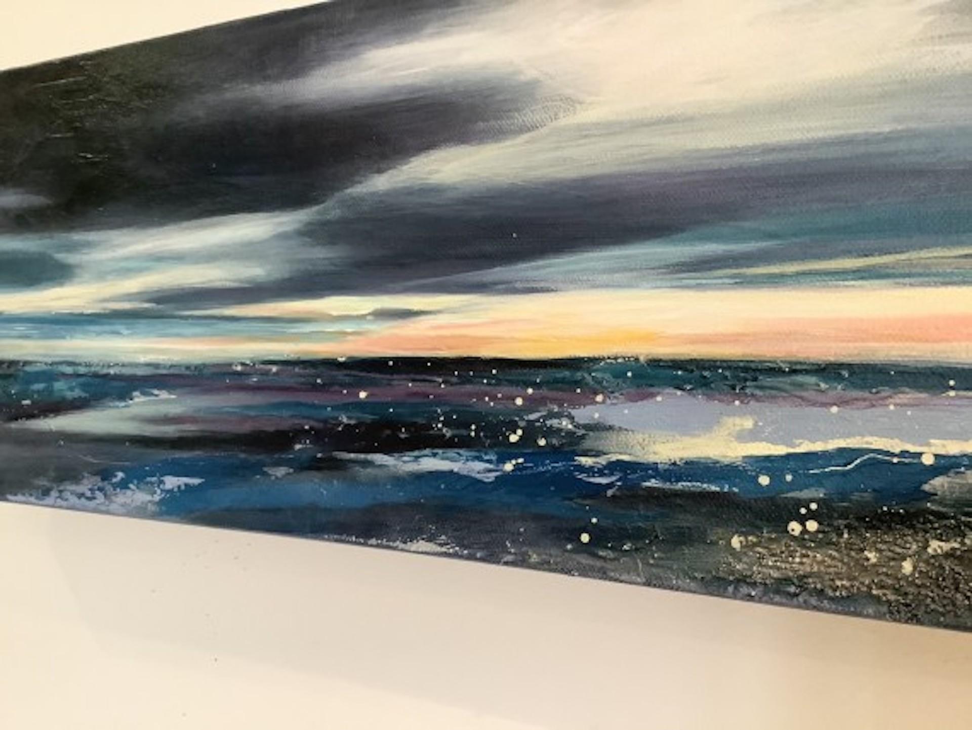 Adele Riley, The Last Light, Original Seascape Painting, Affordable Art 1