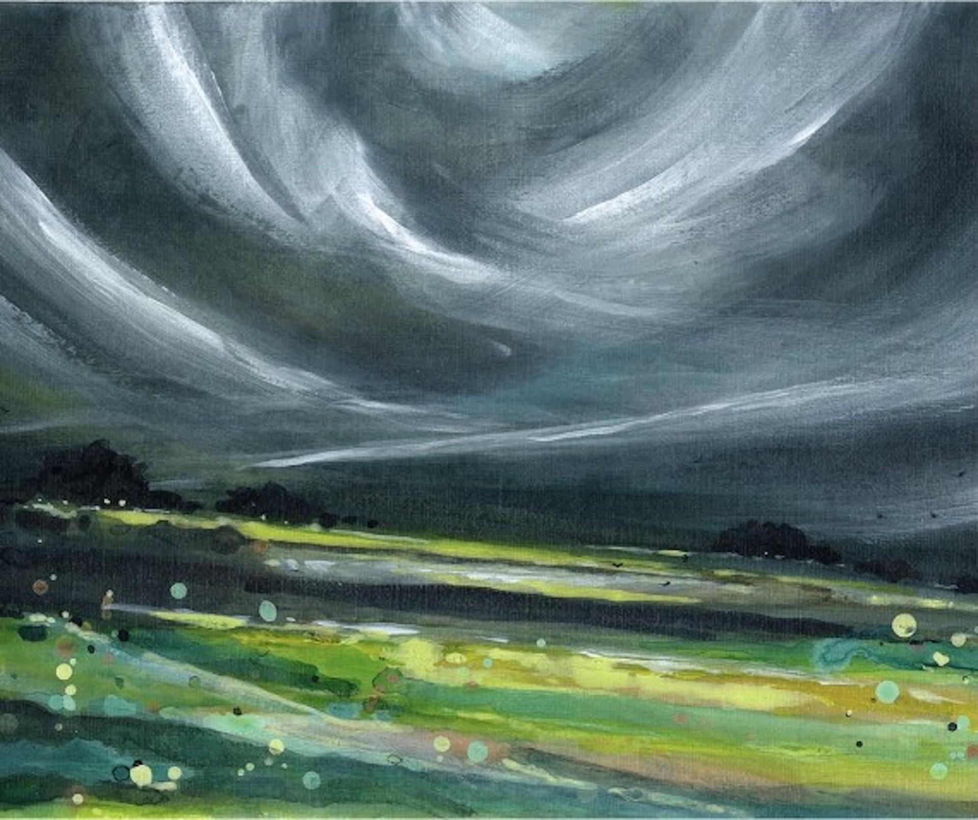 Adele Riley, Walking in the Storm, Contemporary Landscape Art, Affordable Art