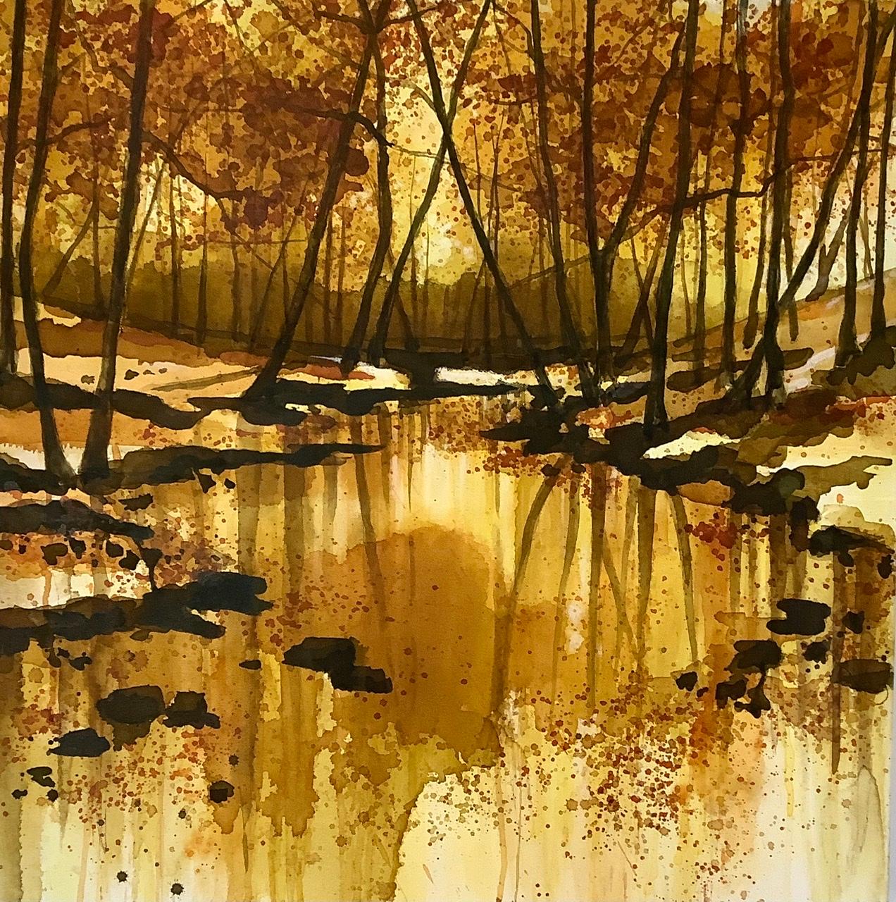 Adele Riley Landscape Painting - At The Edge Of The River