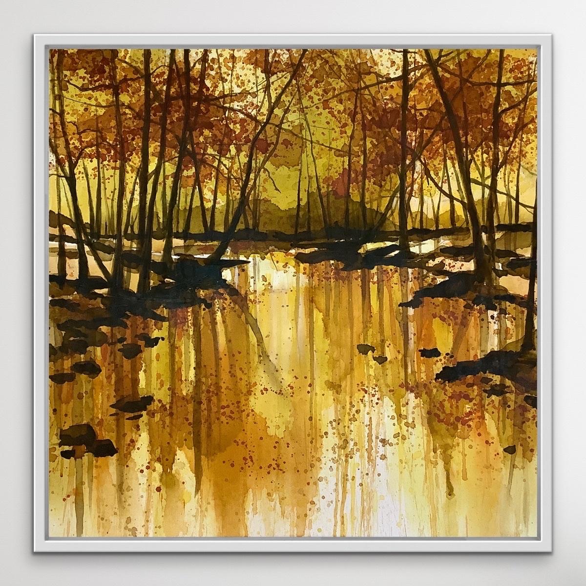 Autumns Riverbank - Impressionist Painting by Adele Riley