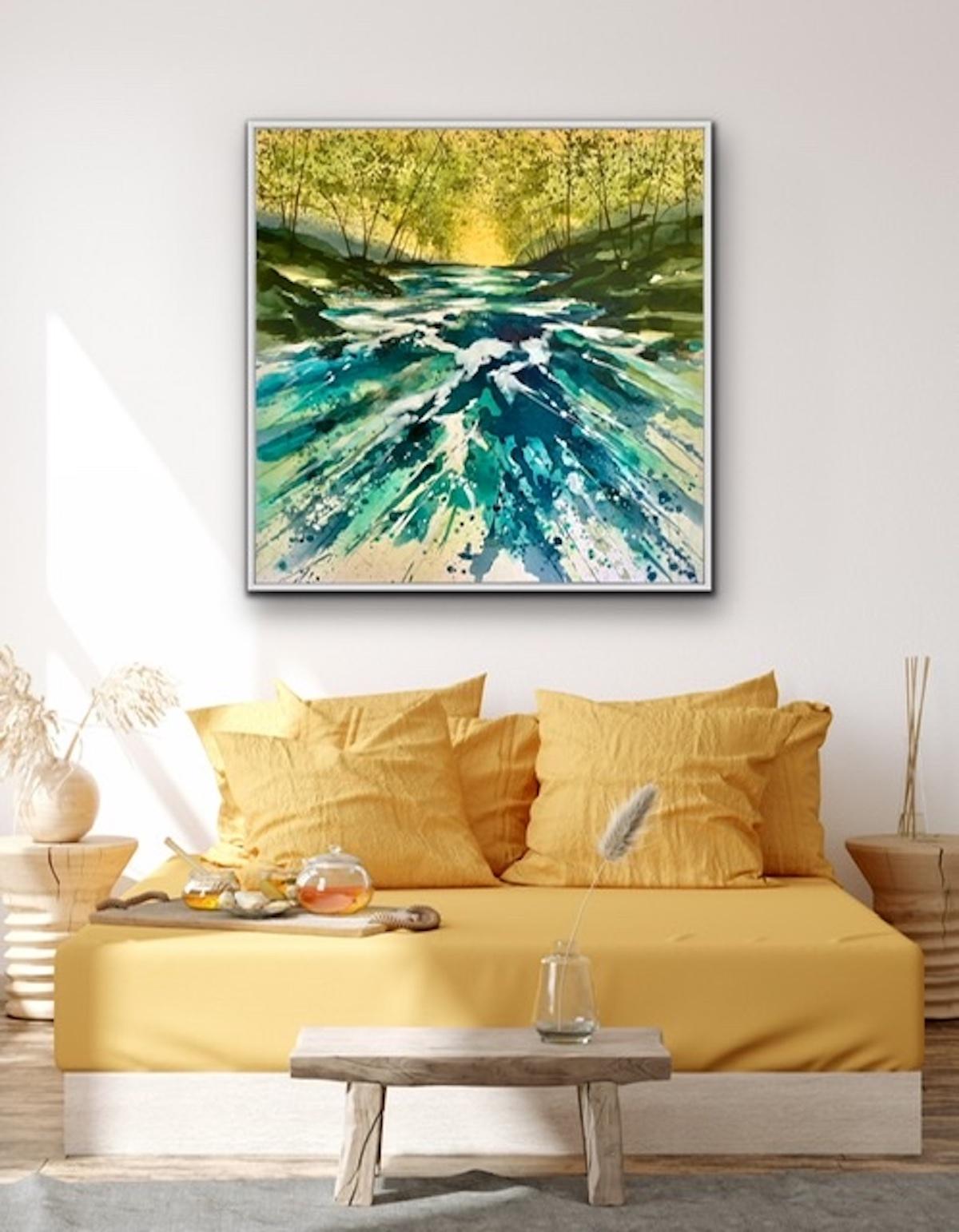 Of All Our Wild Places, Colourful Woodland Art, Semi Abstract Landscape Painting For Sale 6