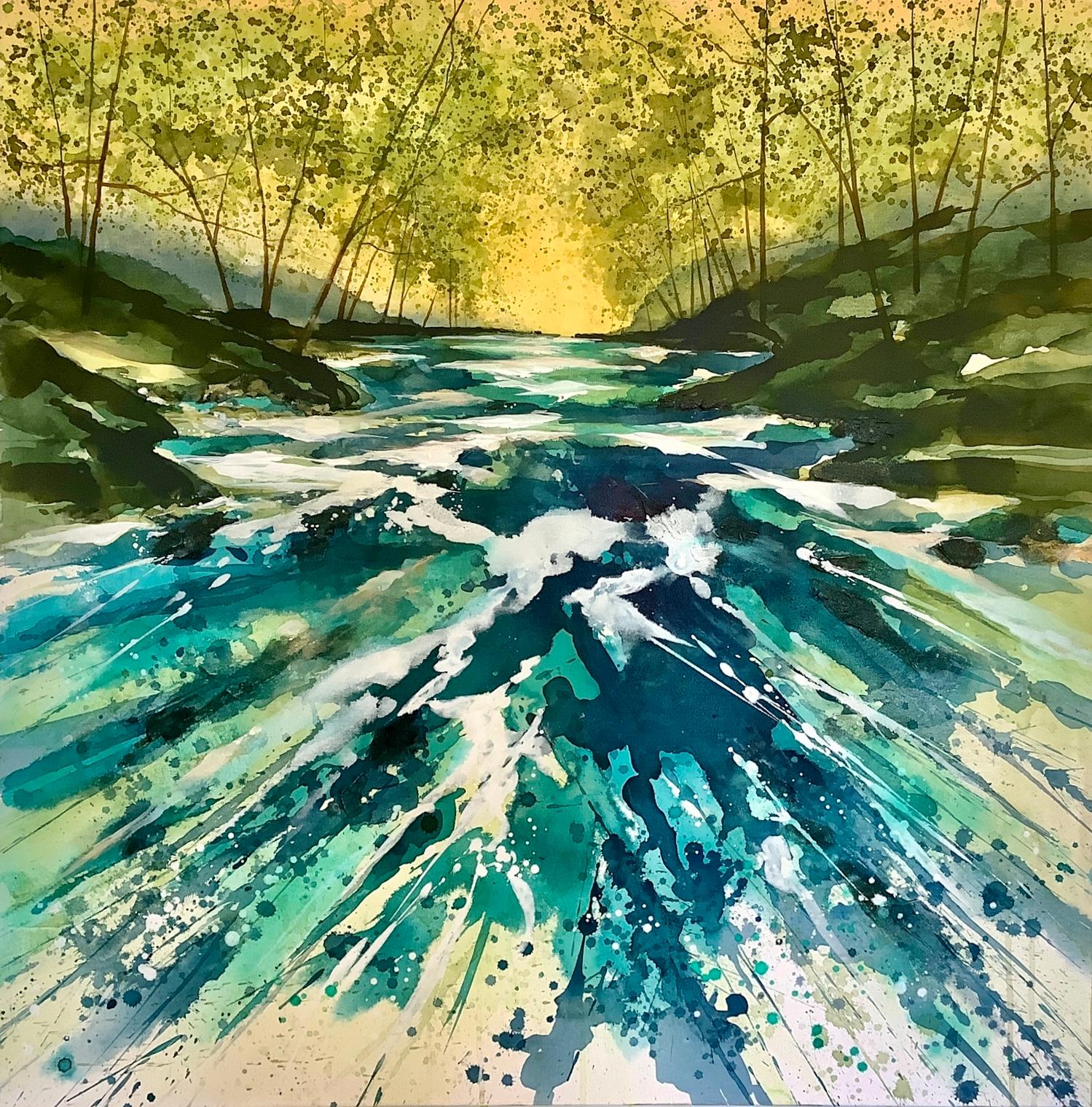 Adele Riley is a British contemporary land and seascape artist working primarily in acrylic and acrylic inks. Her artistic process usually begins with a loose idea of what she wants to create. She strives to capture the emotional content of the