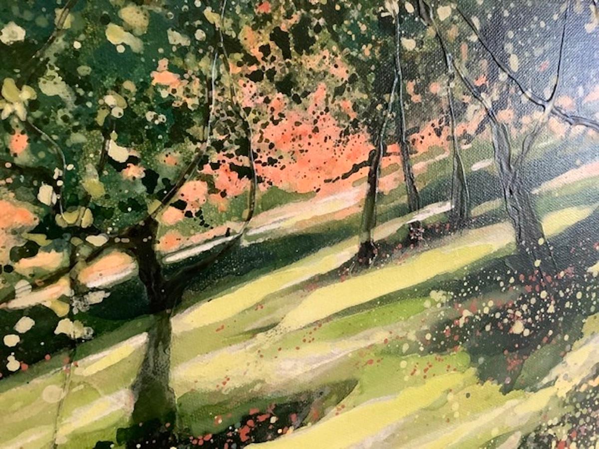 Orchard Sunset - Painting by Adele Riley