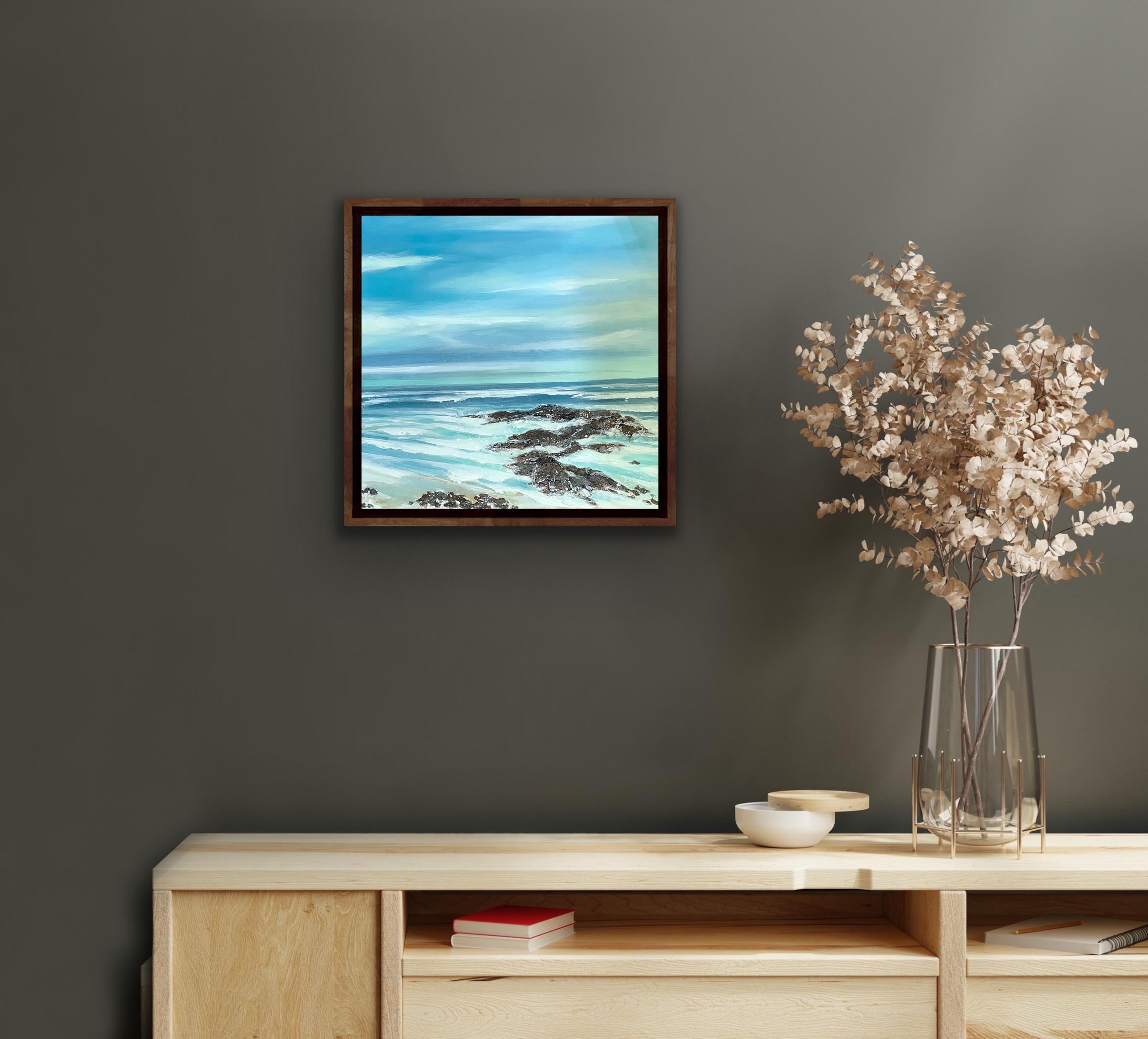 Priests Cove II, Adele Riley, Classical Style Seascape Painting, Bright Sea Art For Sale 5