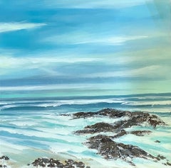 Priests Cove II, Adele Riley, Classical Style Seascape Painting, Bright Sea Art
