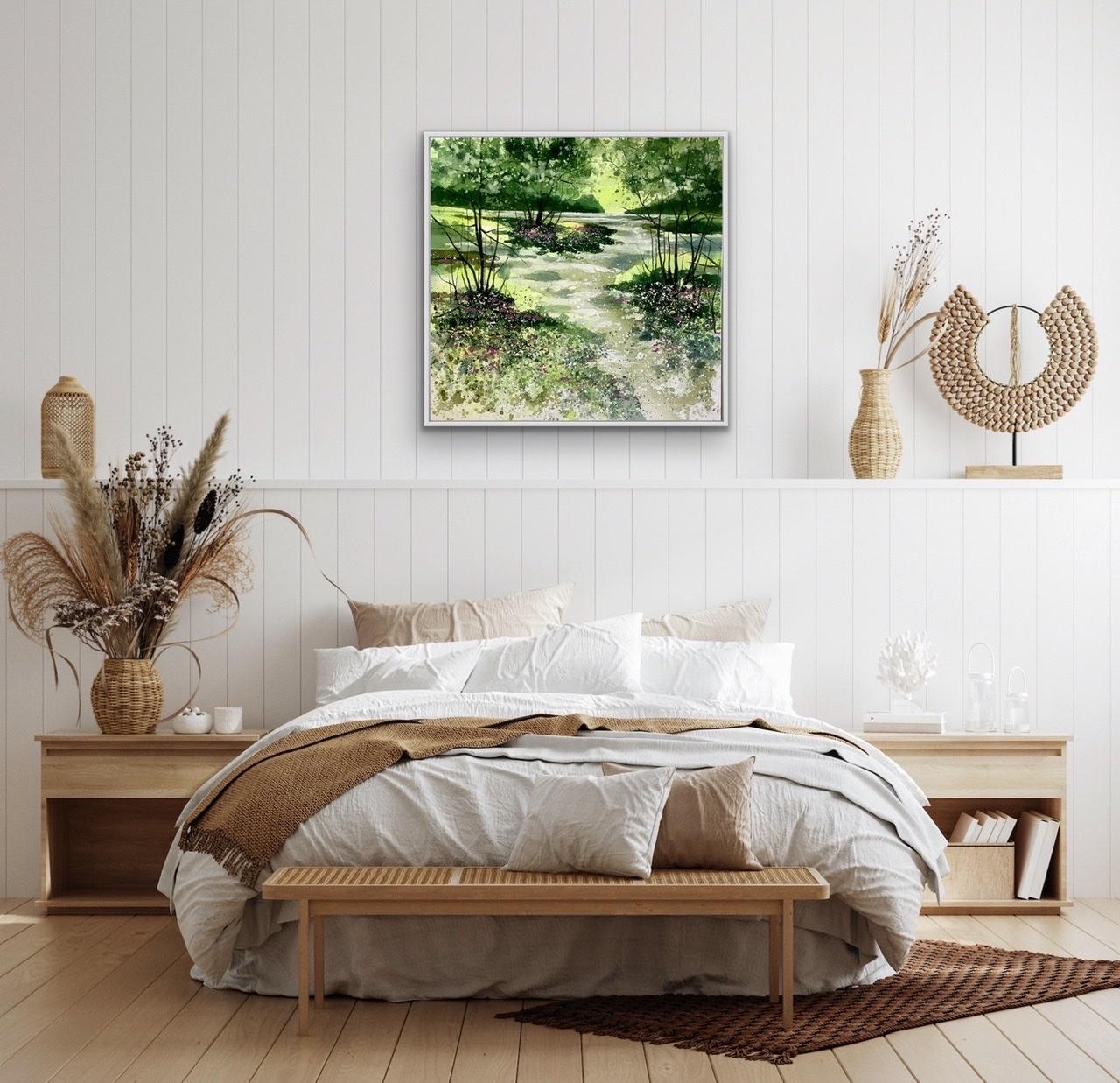 The Way Home To You, Forest Artworks, Green Contemporary Landscape Panting For Sale 1