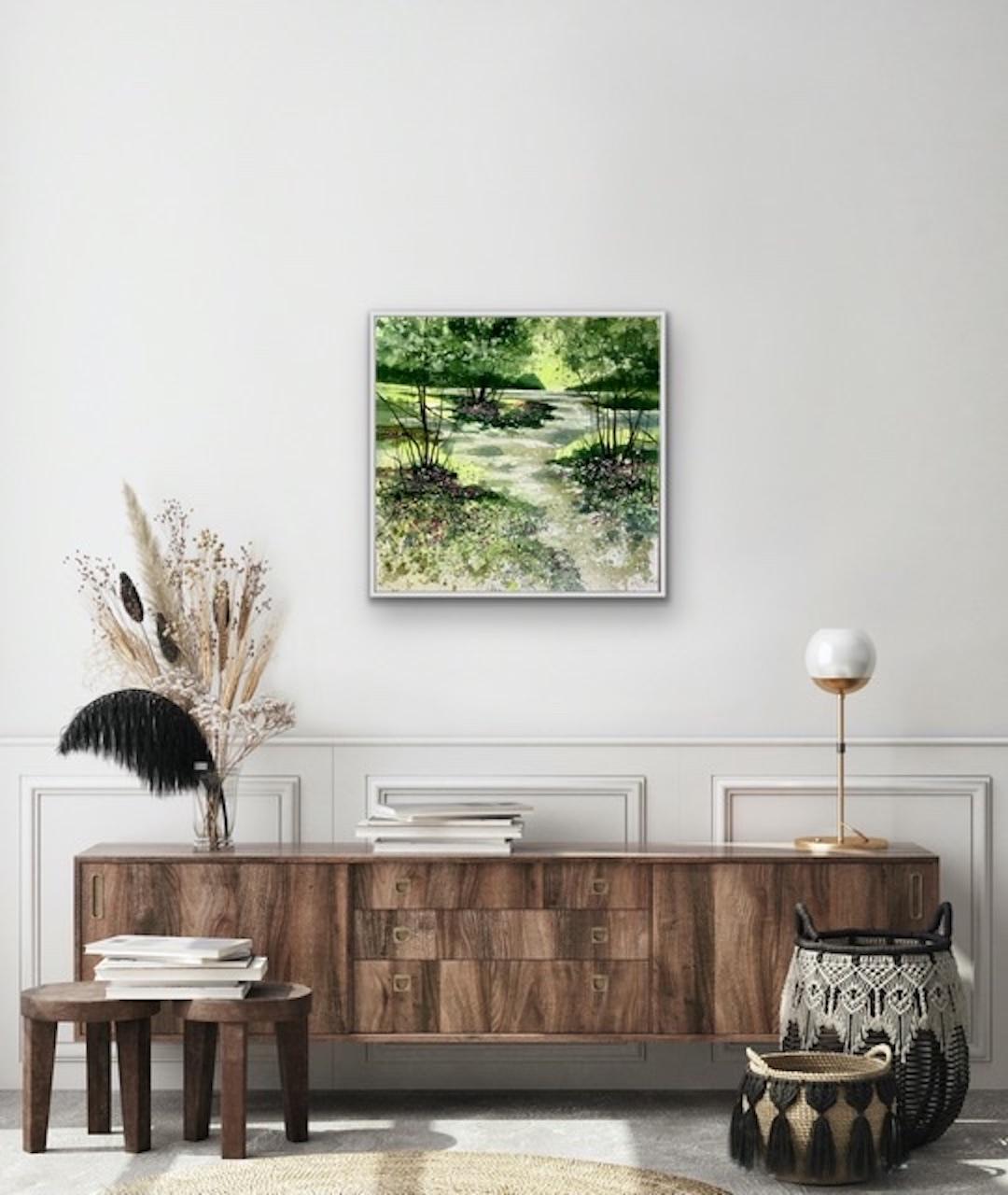 The Way Home To You, Forest Artworks, Green Contemporary Landscape Panting For Sale 2