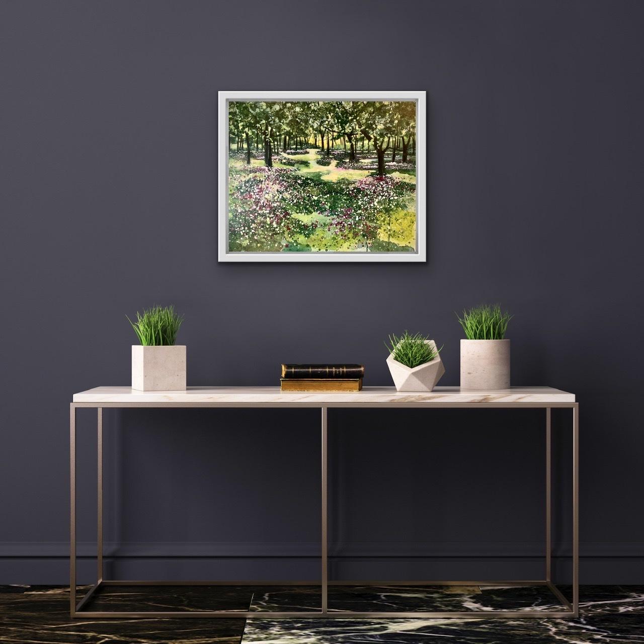 Tesori dei boschi, dipinto di paesaggio in stile impressionista, Cotswolds Art in vendita 3