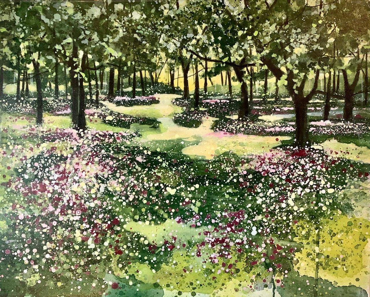 Woodlands Treasures [2022]
Please note that insitu images are purely an indication of how a piece may look

Woodlands Treasures is an original landscape painting by Adele Riley. This woodland scene exudes light, sun and warmth with its glorious