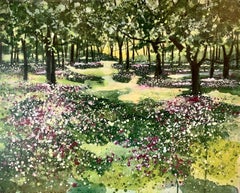 Woodlands Treasures, Landschaftsgemälde im impressionistischen Stil, Cotswolds Kunst