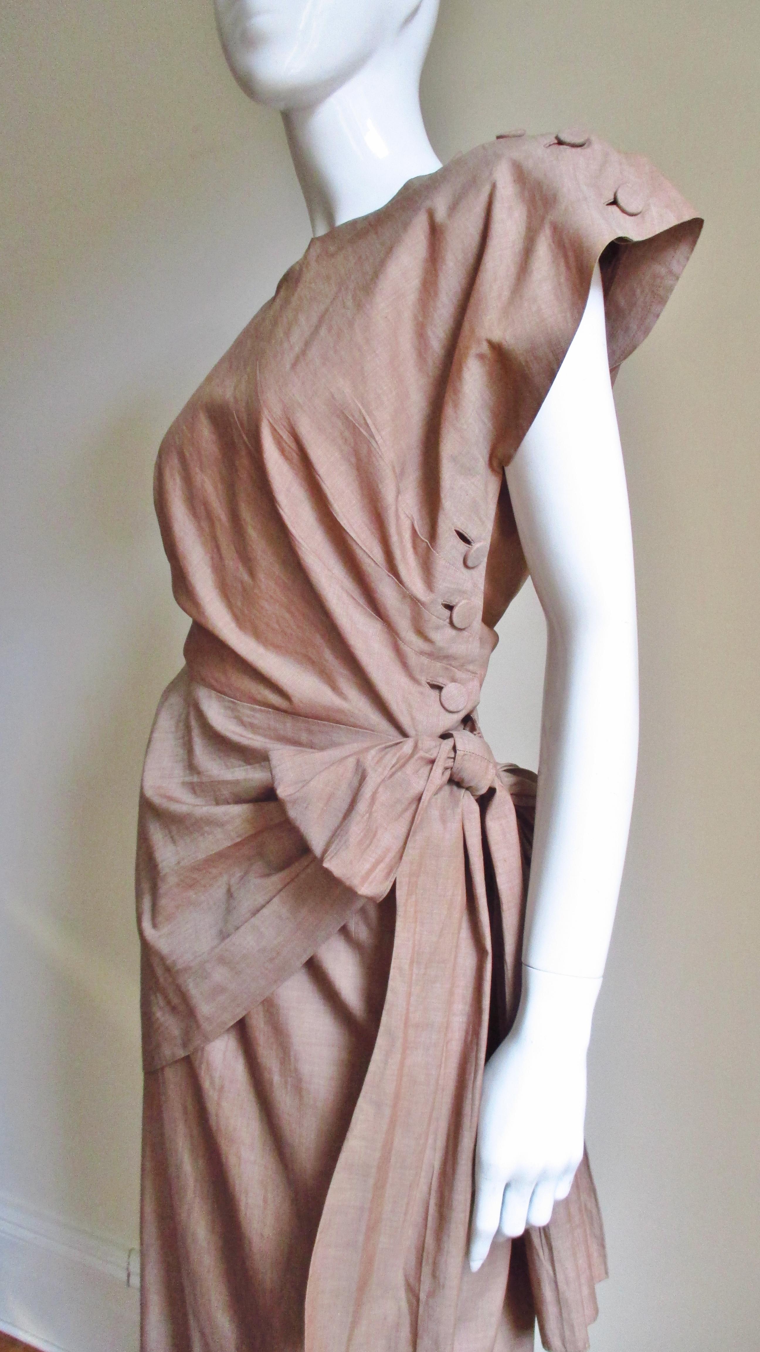 Brown  Adele Simpson 1940s Wrap Top and Skirt For Sale