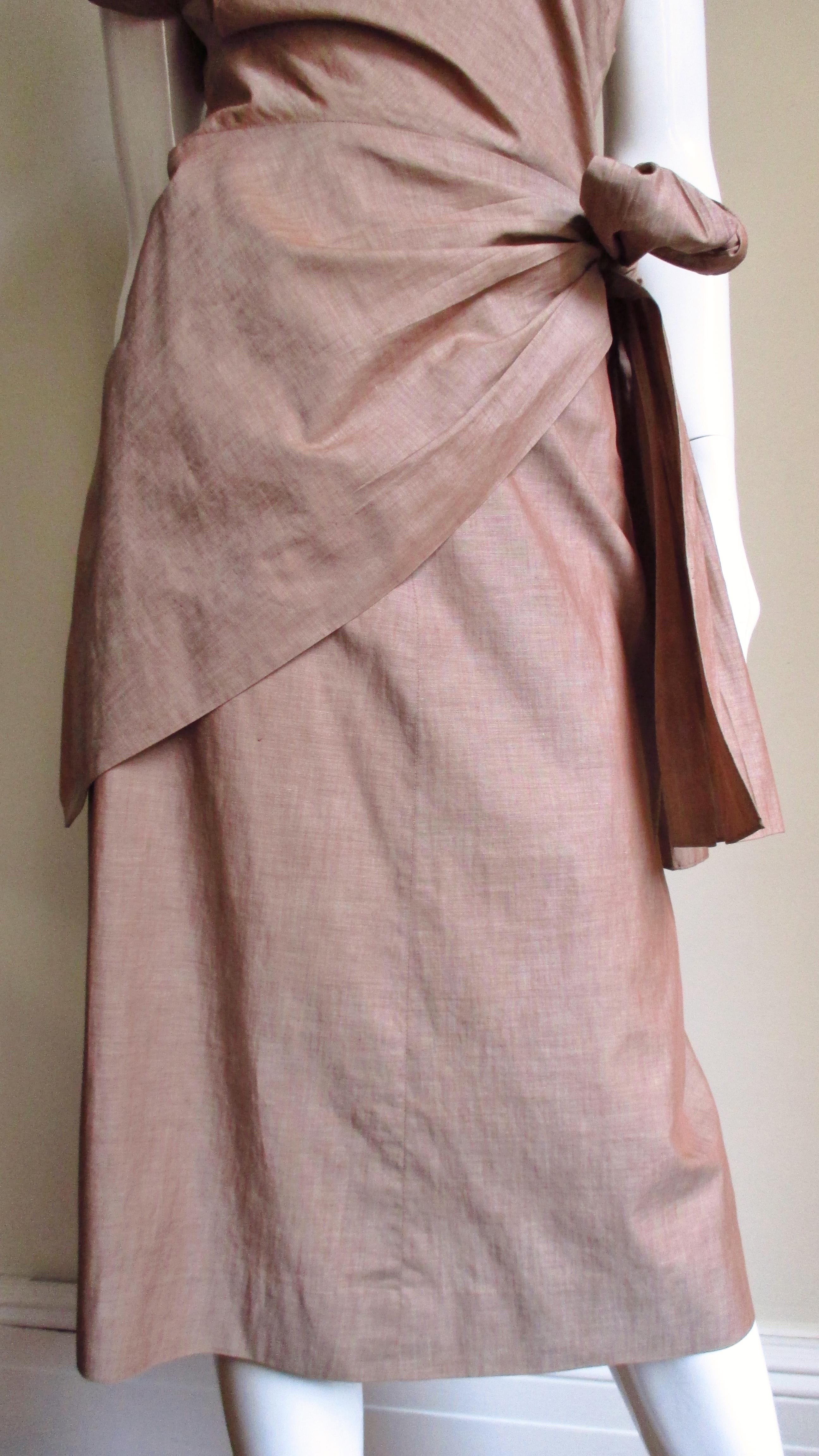 Women's  Adele Simpson 1940s Wrap Top and Skirt For Sale