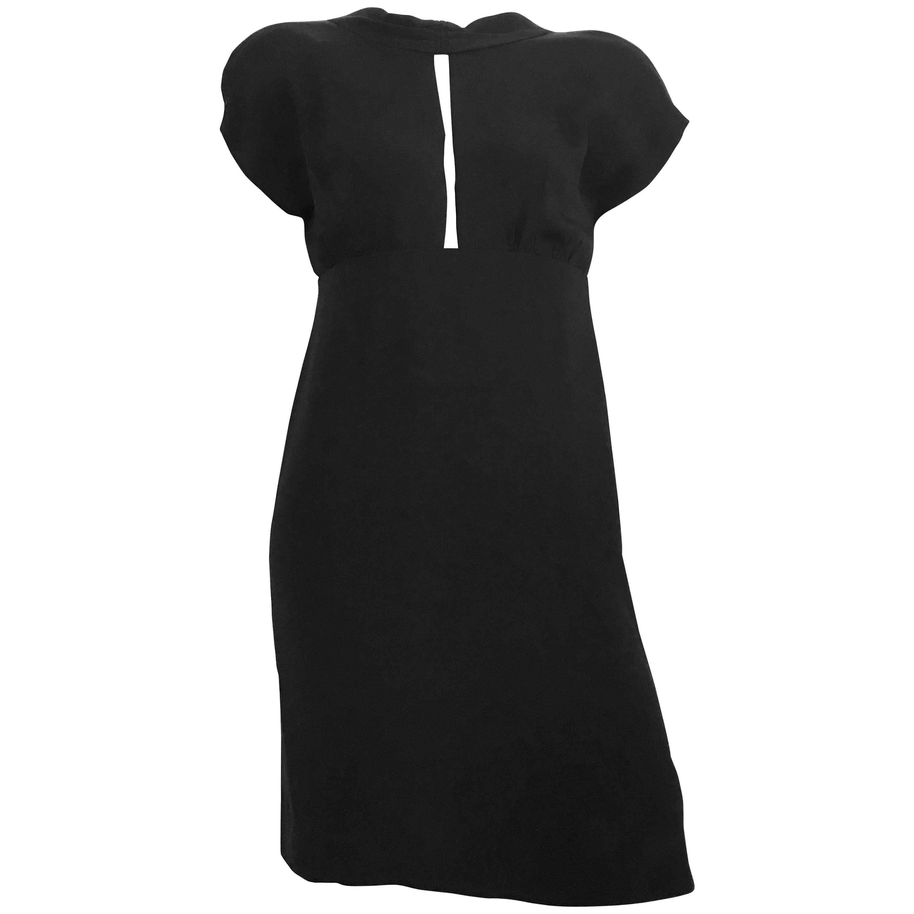 Adele Simpson 1980s Black Silk Dress Size 6.  For Sale