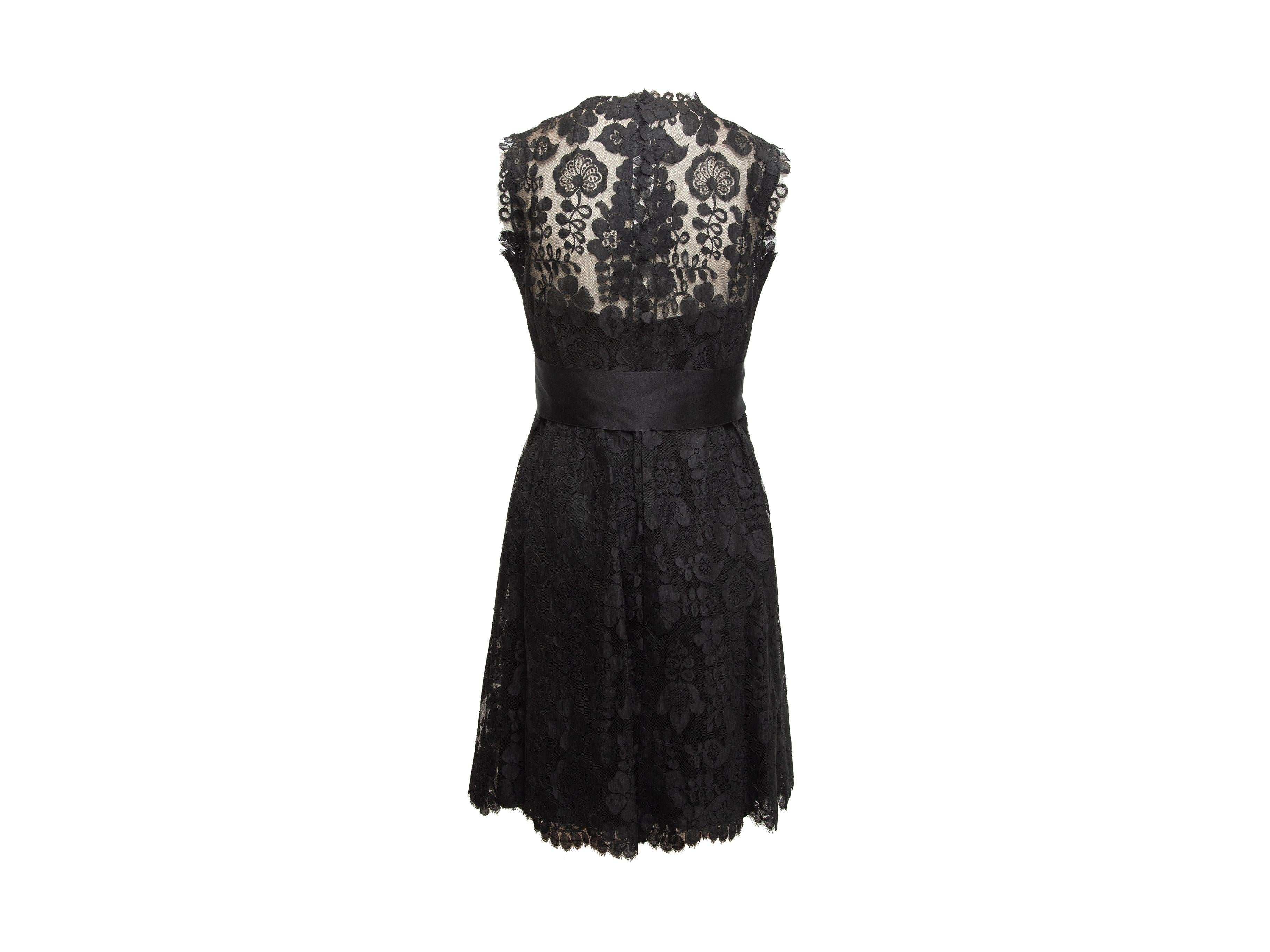 Adele Simpson Black Lace Sleeveless Dress In Good Condition In New York, NY