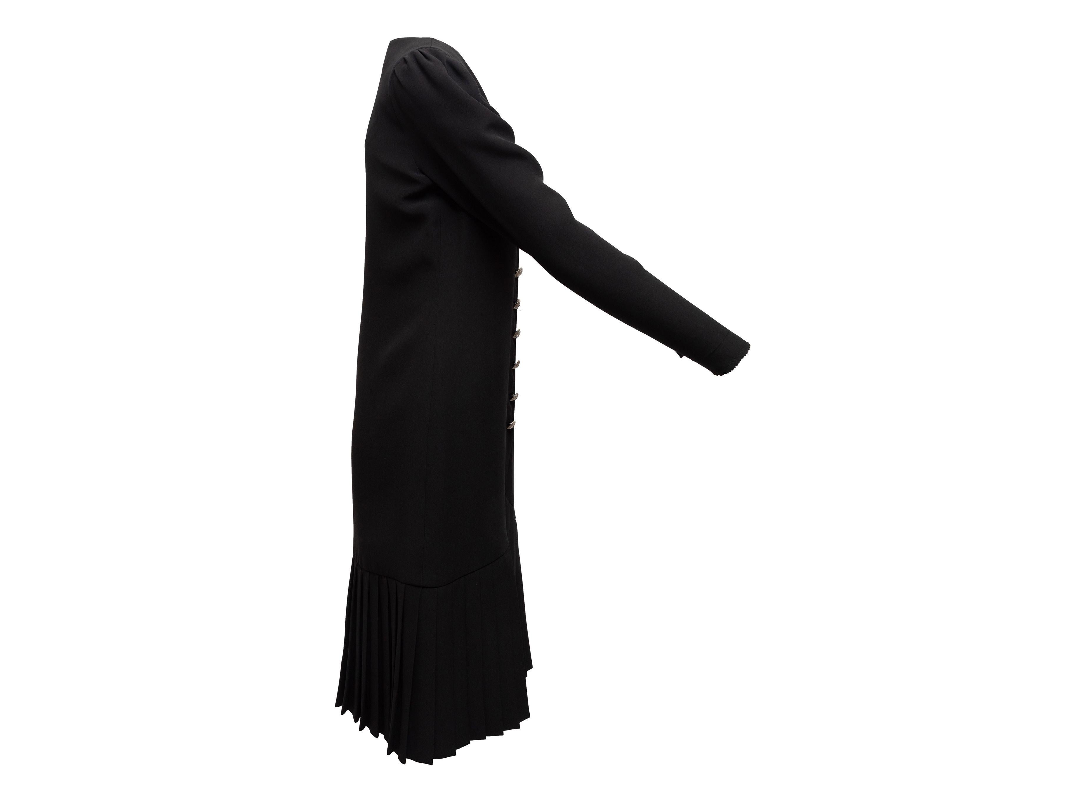 Adele Simpson Black Long Sleeve Button-Up Dress 3