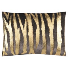 Adele Charcoal Gold Velvet Lumbar Pillow