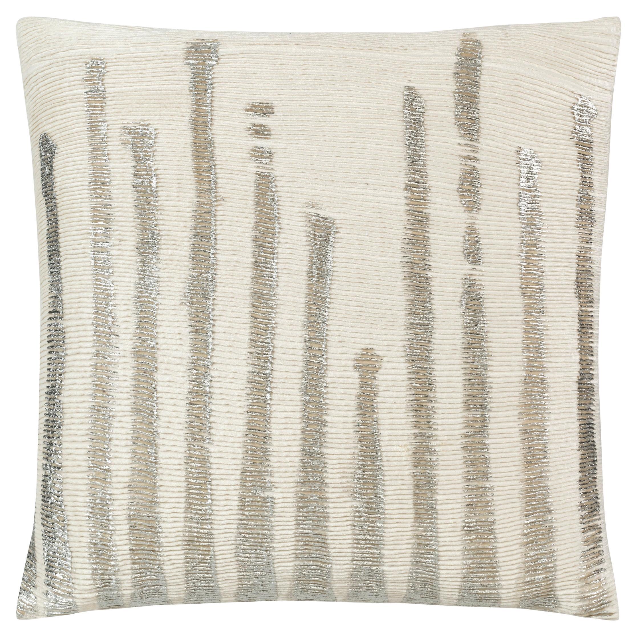 Adele Elfenbein-Silber-Samt-Kissen im Angebot
