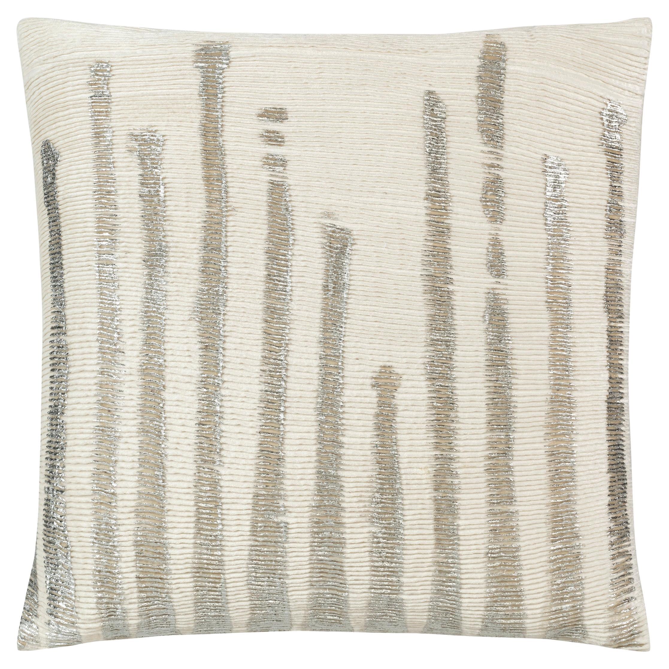 Adele Ivory Silver Velvet Pillow