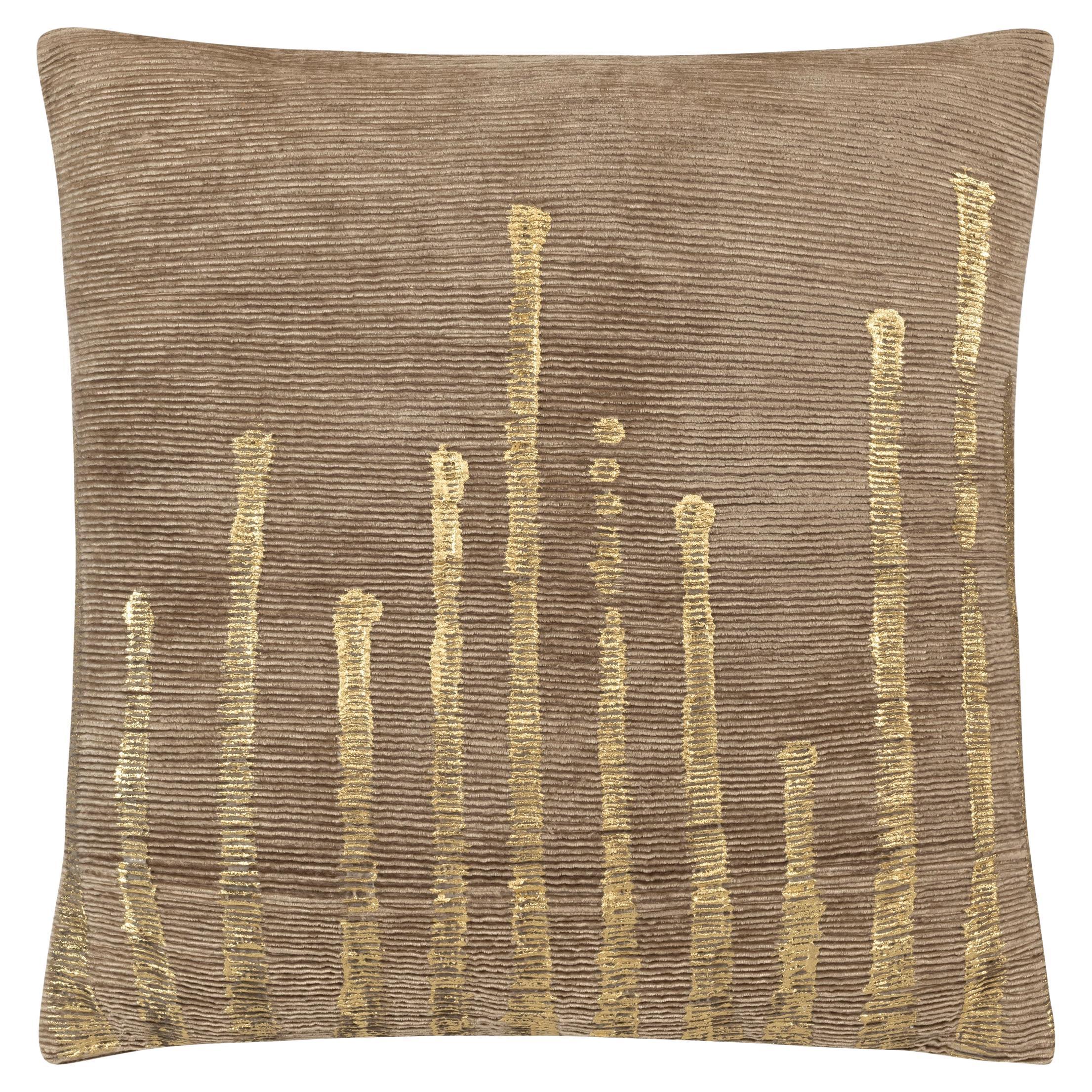 Adele Stone Gold Velvet Pillow For Sale