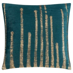 Adele Teal Gold Velvet Pillow