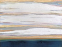 Wild Skies 4 - Abstract Gold Leaf and Acrylic Landscape Painting on Wood Panel