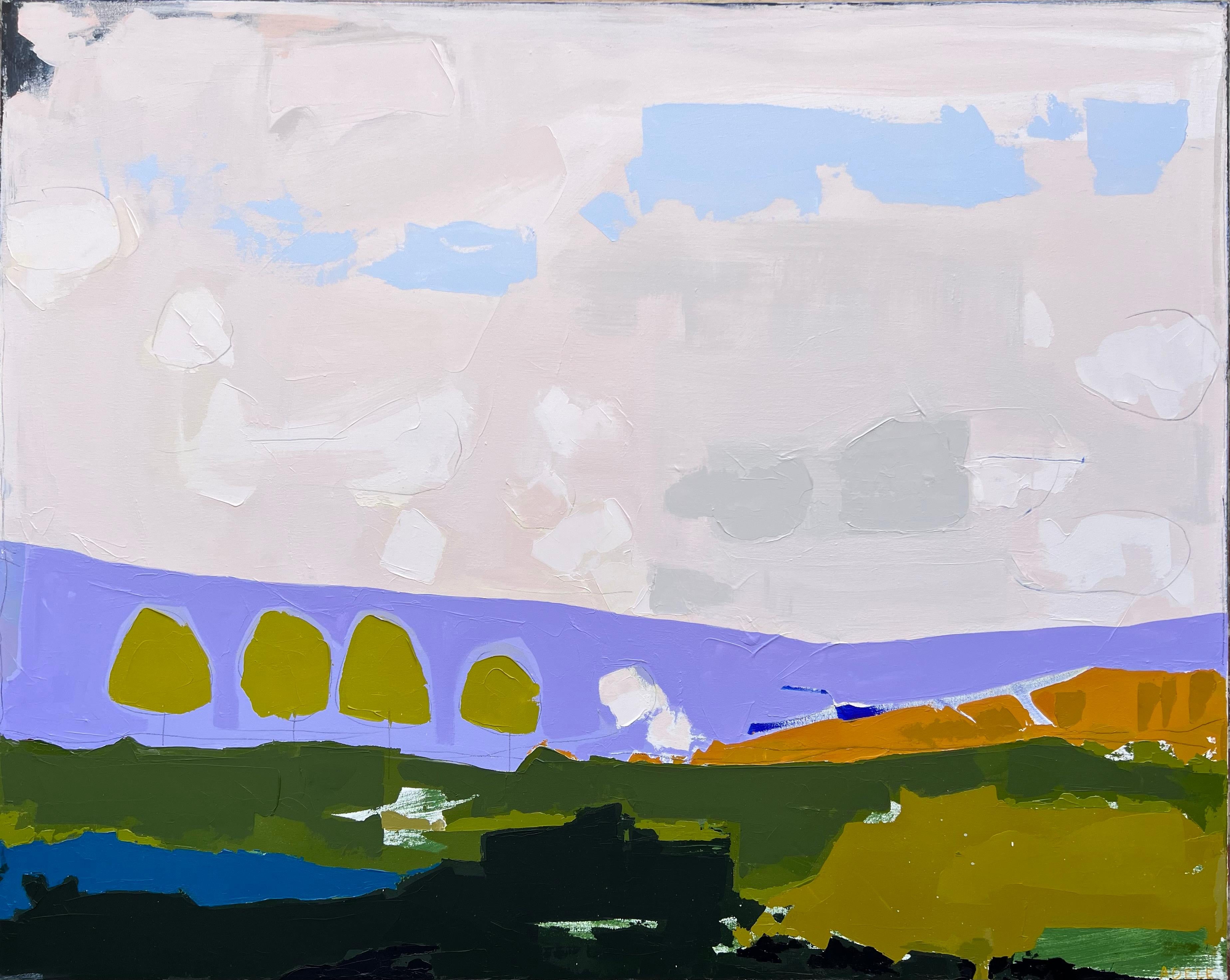 Adele Yonchak Landscape Painting - Outside the Lines