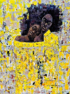 Comparaison -21e siècle, contemporain, portrait figuratif, empâtement, africain