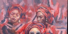 Ojude Oba - 21e siècle, Contemporain, Portrait figuratif, Impasto, Africain