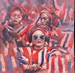 Ojude Oba - 21e siècle, Contemporain, Portrait figuratif, Impasto, Africain