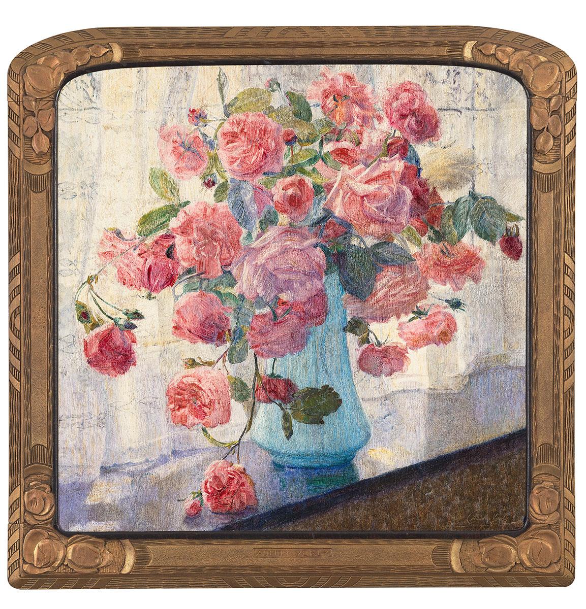 Adelin Verly Still-Life Painting - Still-life with roses