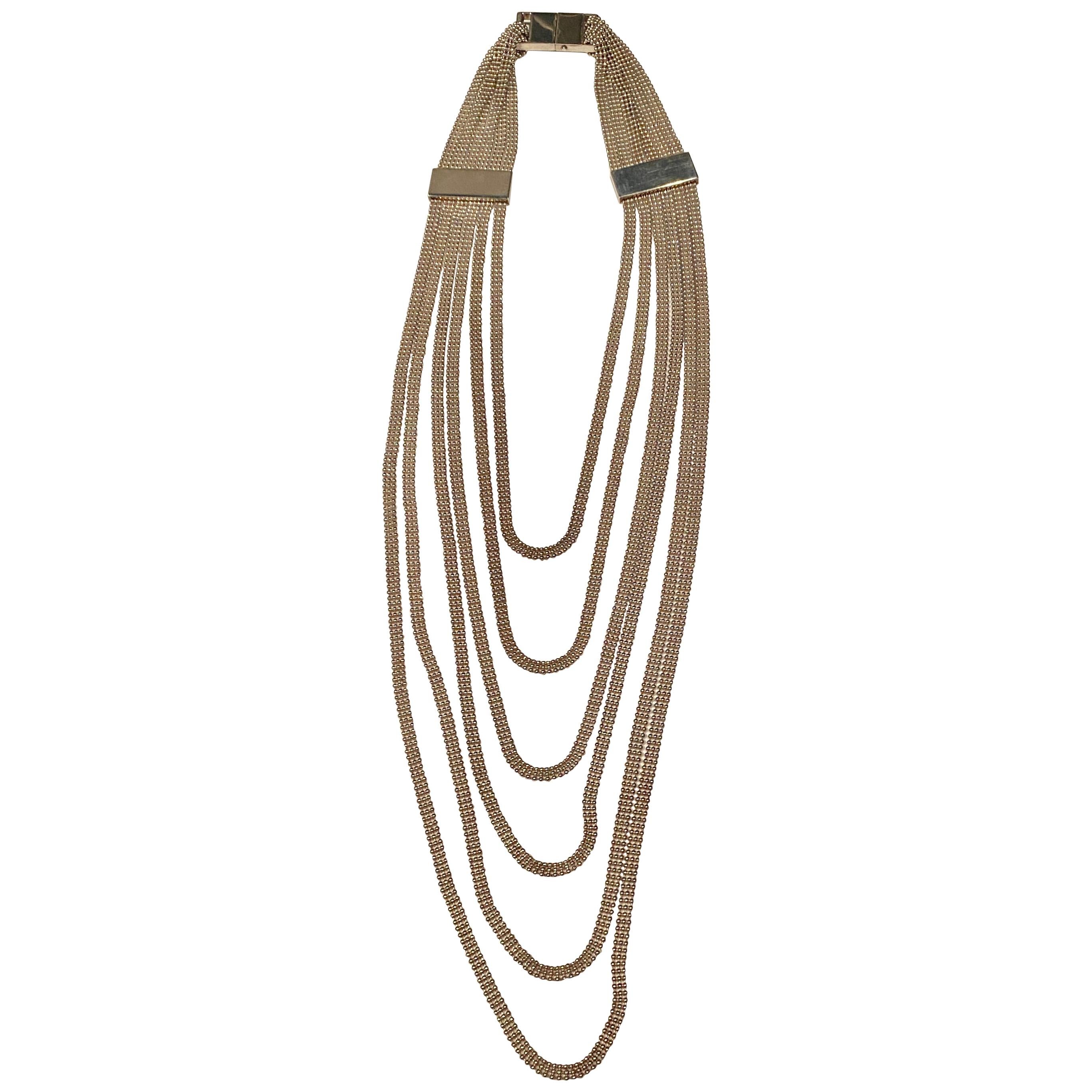 Adeline Cacheux "Perles Fluidity" Six-Strand Necklace by Christofle For Sale