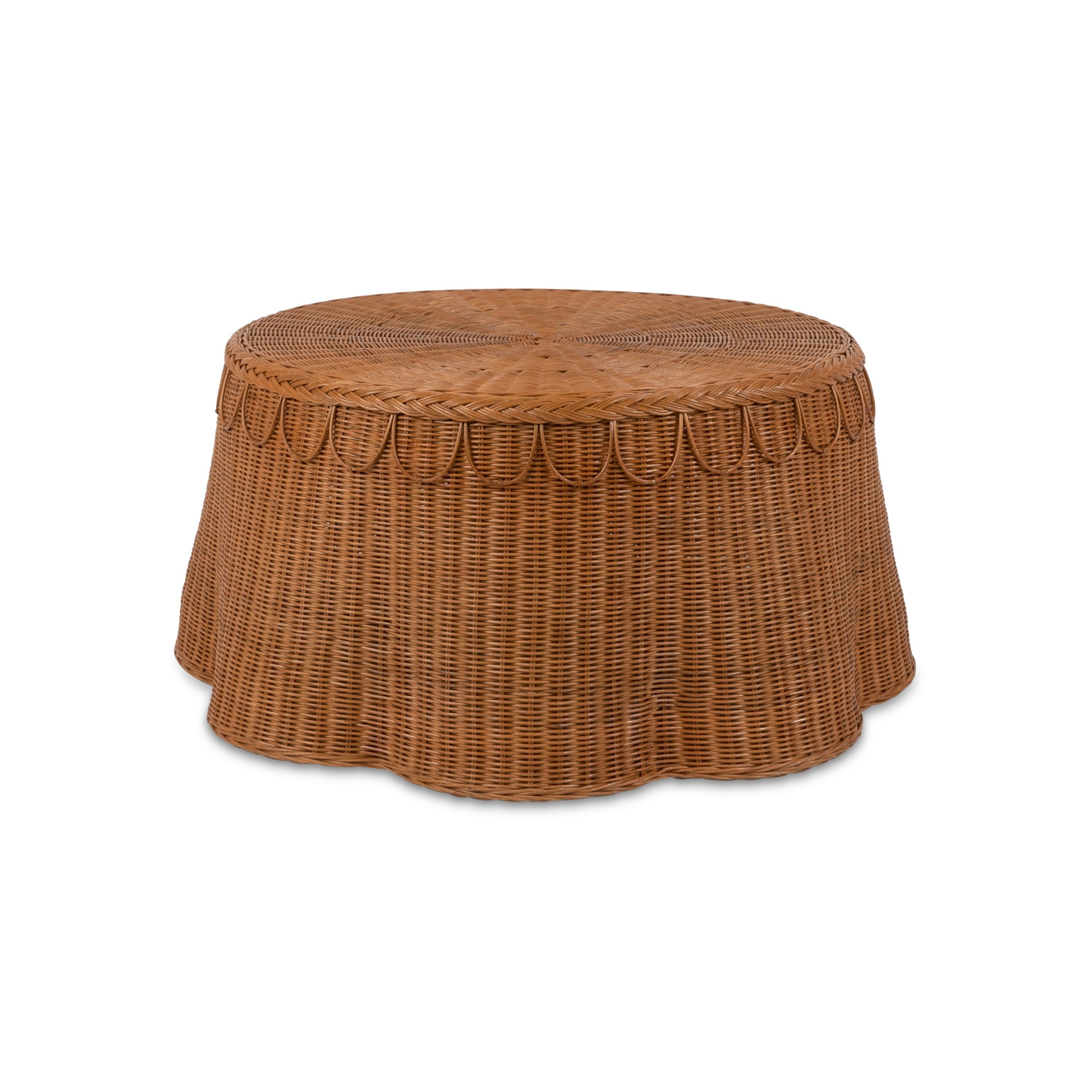 Contemporary Adeline Coffee Table in Natural Honey Rattan, Modern furniture by Louise Roe For Sale