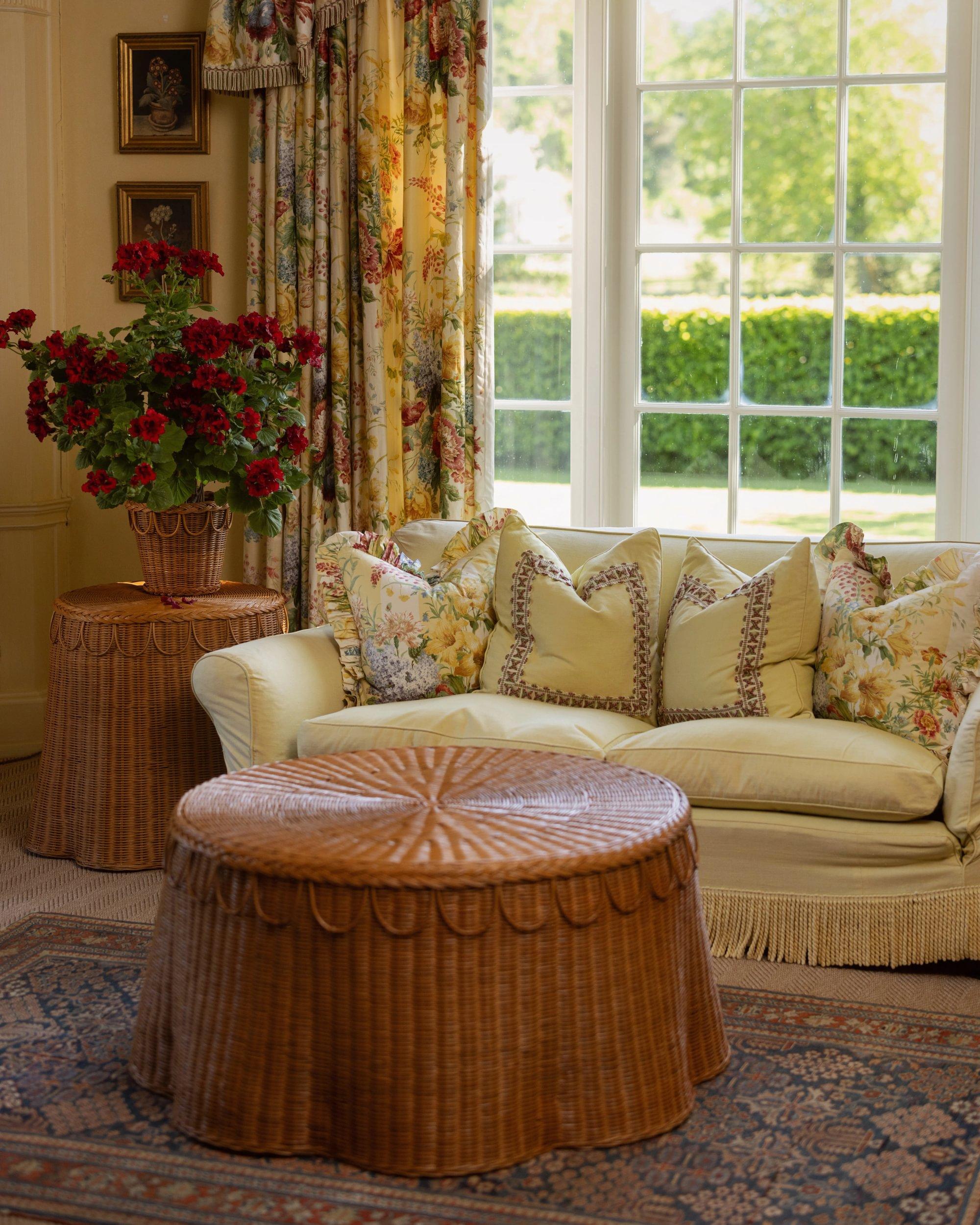 Adeline Coffee Table in Natural Honey Rattan, Modern furniture by Louise Roe In New Condition For Sale In London, GB