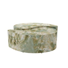Adeline Coffee Tables, Set of 2 FCS08 - Jade Faux Marble, Concrete Composite