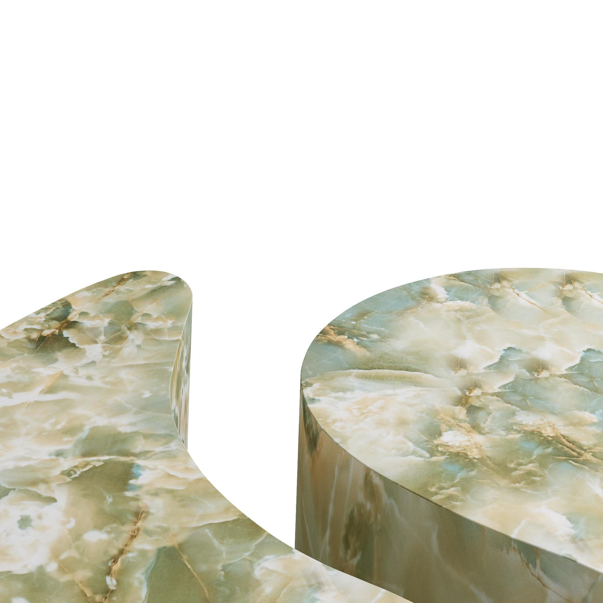Mesas de centro Adeline, set de 2 FCS08 - Mármol de imitación jade, compuesto de hormigón Concreto en venta