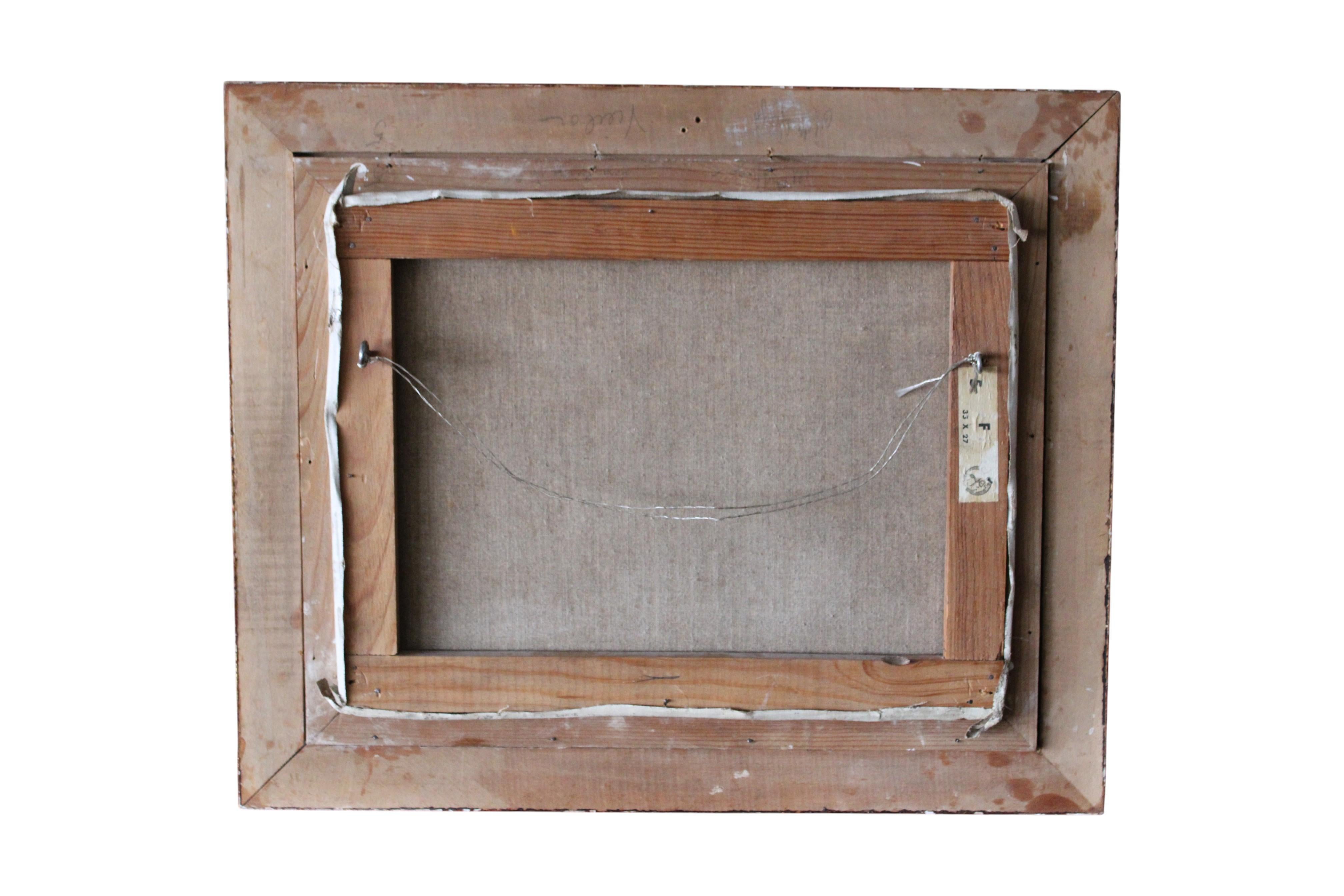 Vintage Impressionist Stillleben Ölgemälde auf Leinwand von Feigen und Trauben im Angebot 8