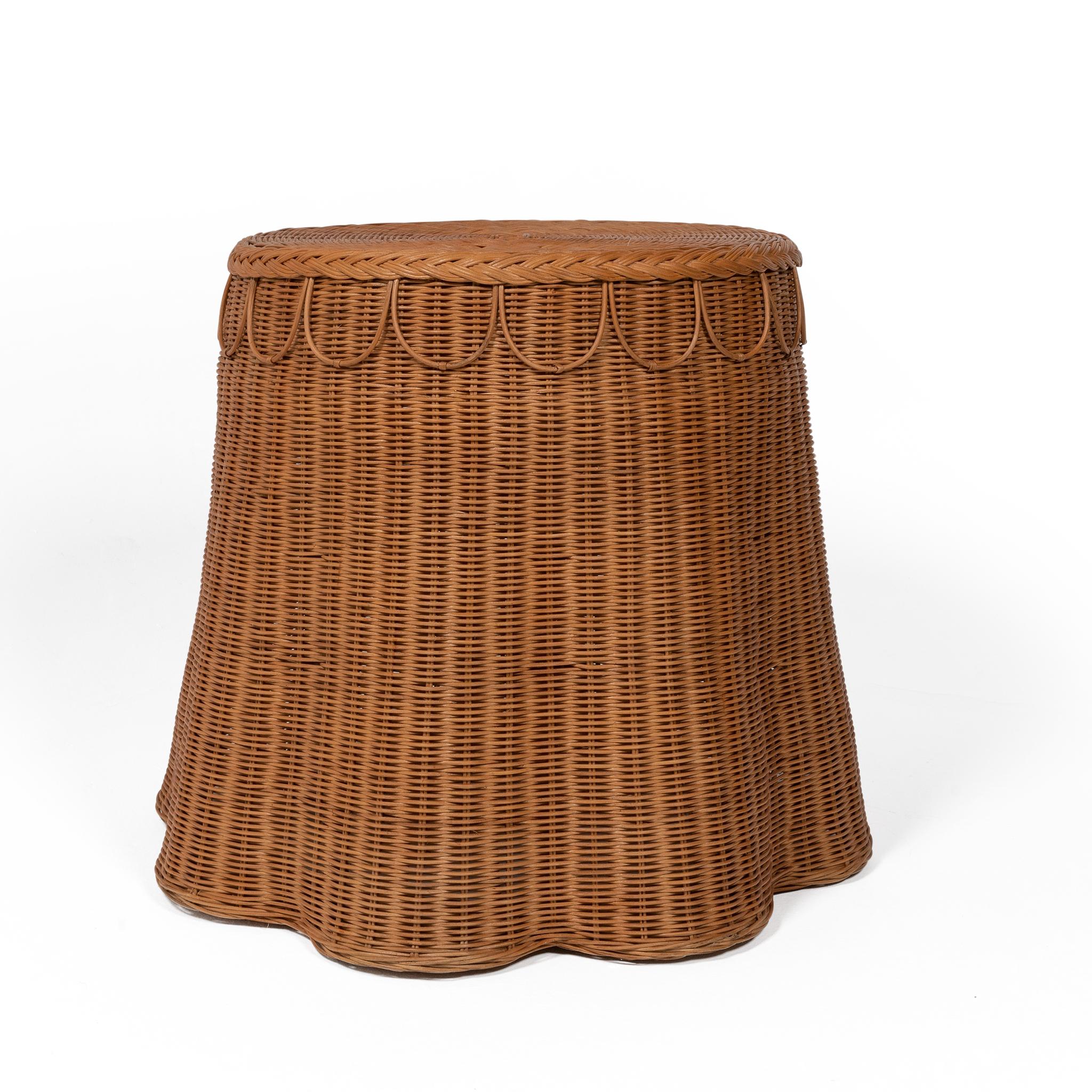 Indonesian Adeline Side Table in Natural Honey Rattan, Modern furniture by Louise Roe