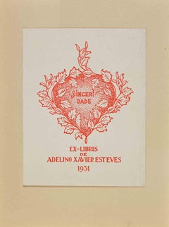 Ex-Libris -  Woodcut by Adelino Xavier Esteves - 1931