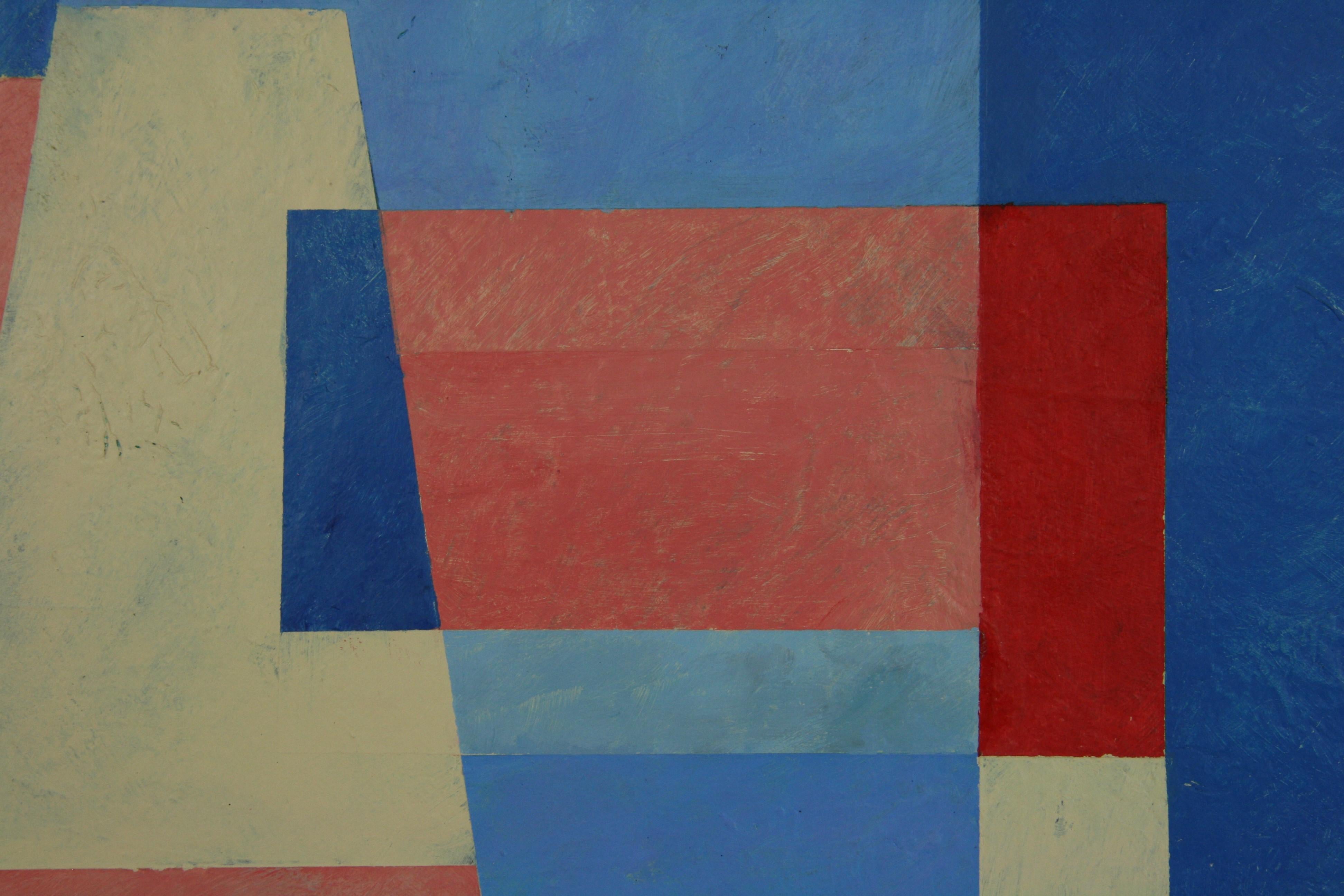 5-3310 Colorful geometric Abstract
Set in a thin gilt wood frame 
Image size 13.5x19.5