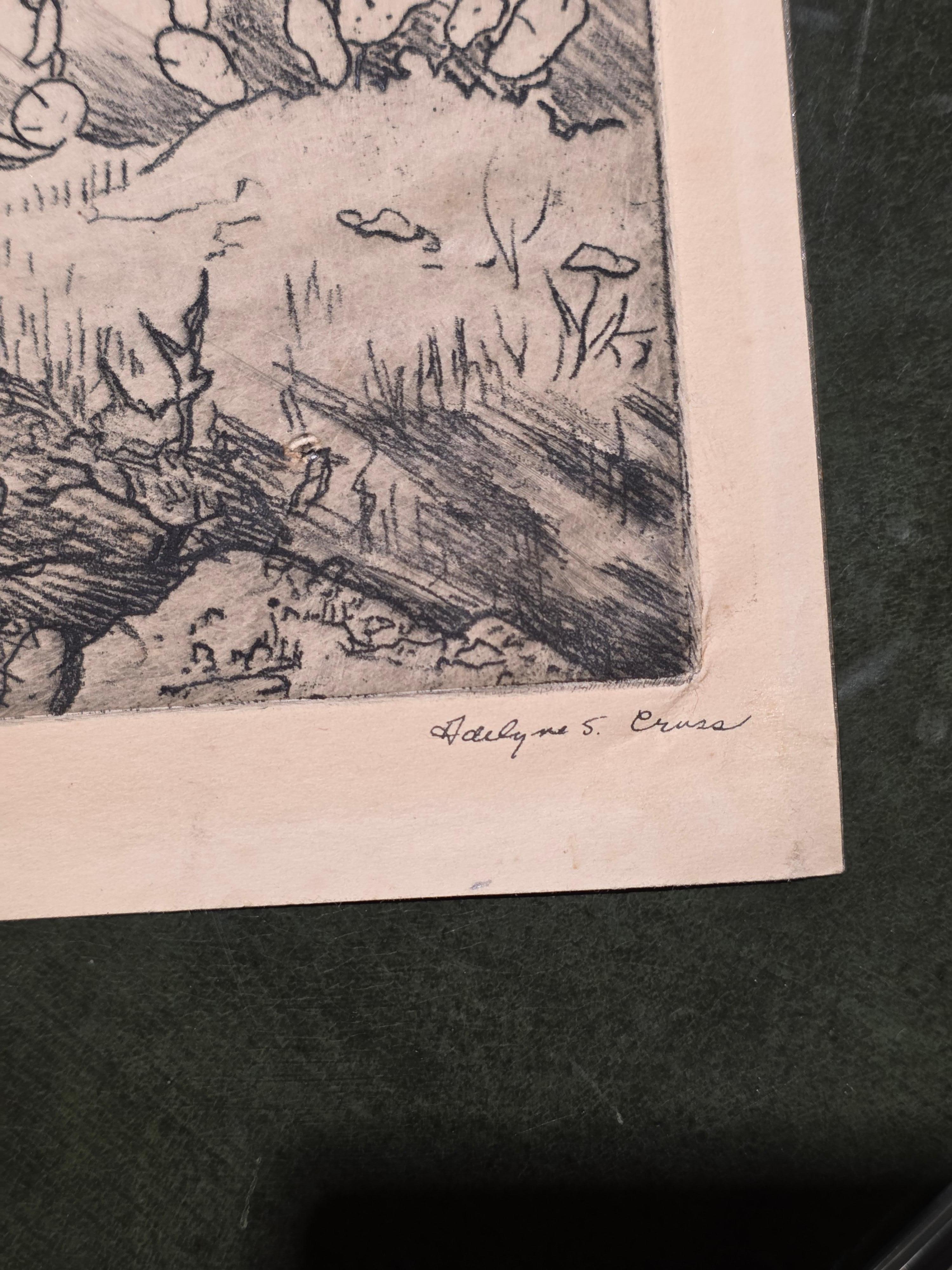 Adelyne S Cross Print Amerikanisch CIRCA 1940 (amerikanisch) im Angebot