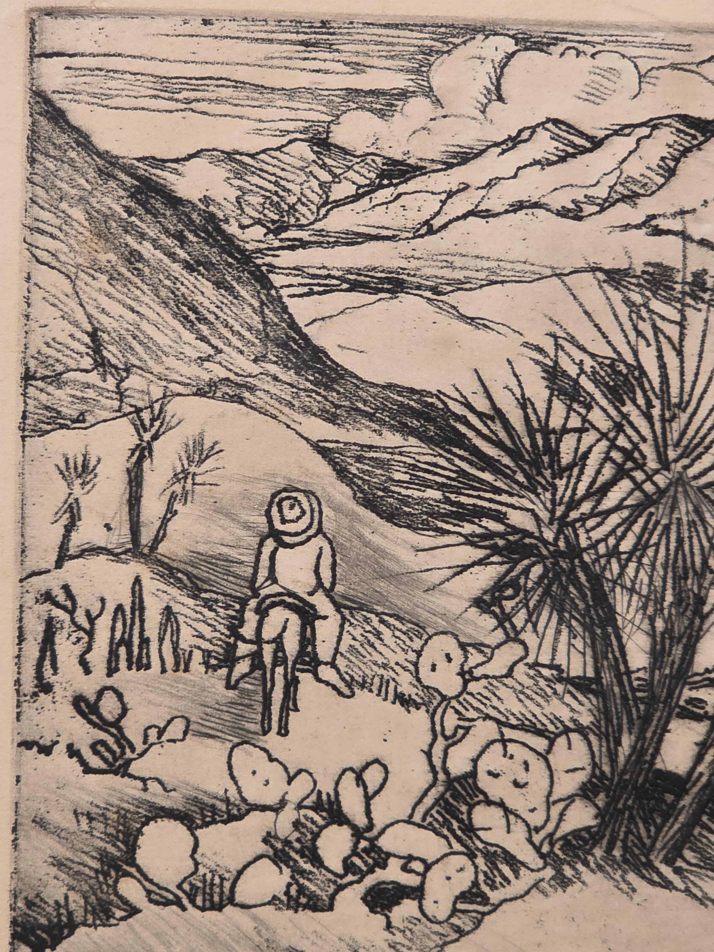 Adelyne S Cross Print Amerikanisch CIRCA 1940 (Mitte des 20. Jahrhunderts) im Angebot