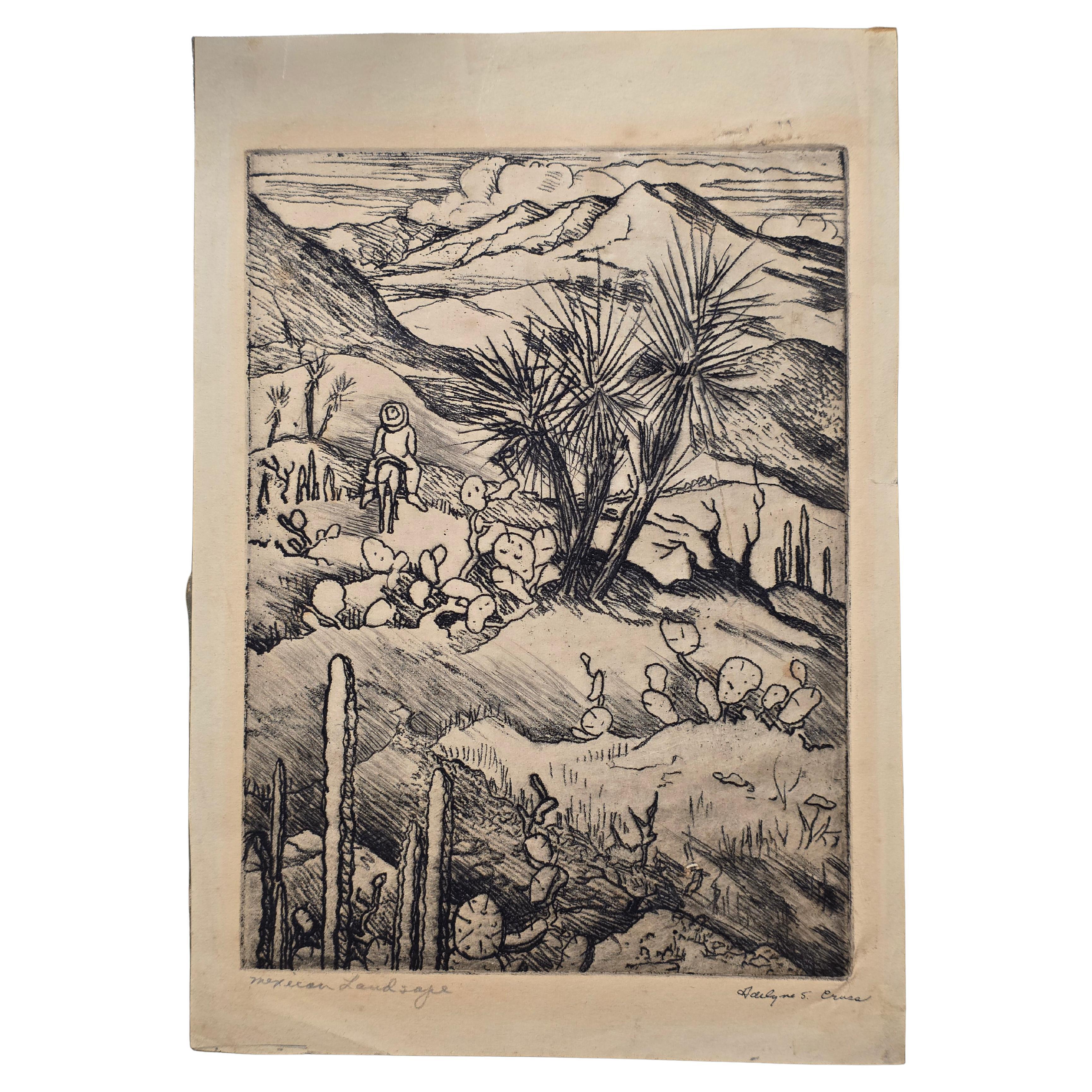 Adelyne S Cross Print Amerikanisch CIRCA 1940 im Angebot