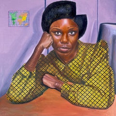 Antes del salto - Siglo XXI, Retrato contemporáneo, Figurativo, Mujer, África