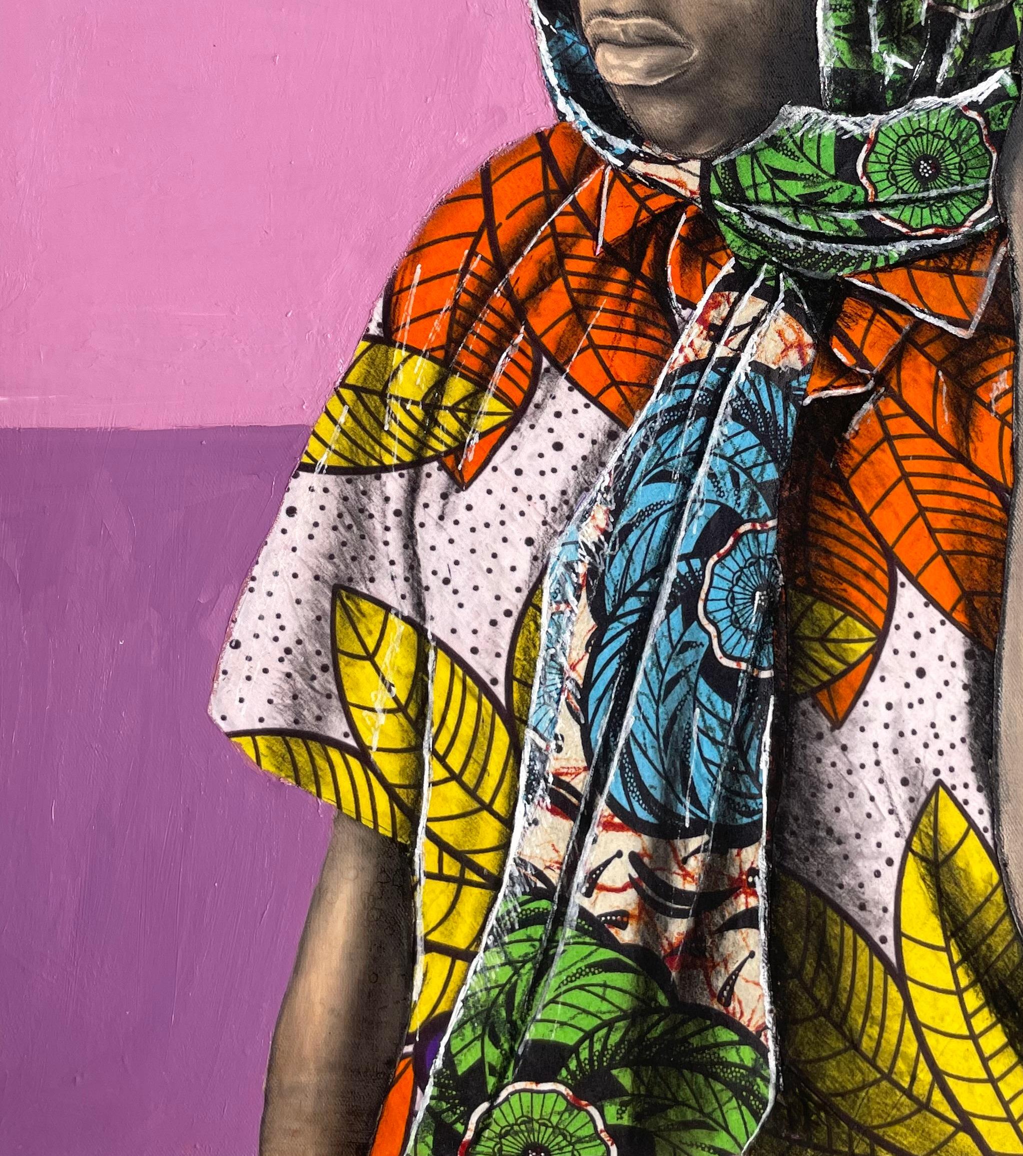 Esperanza de Gloria (Ireti Ogo) - Siglo XXI, Contemporáneo, Figurativo, Cultural - Portrait Painting Marrón de Ademola Clement Ajayi