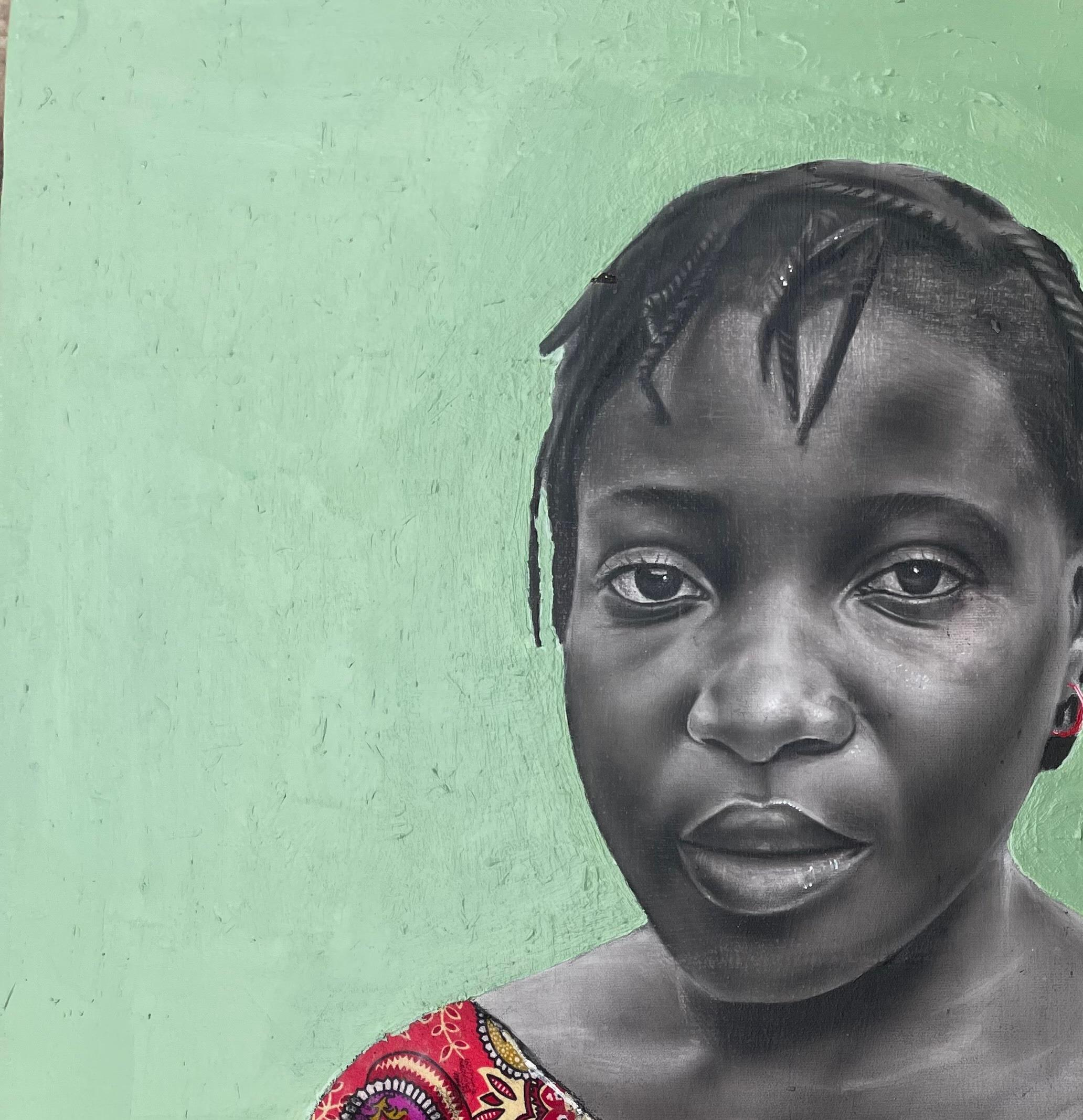 Iwalewa - Siglo XXI, Contemporáneo, Retrato figurativo, Vestimenta africana, Mujer - Painting de Ademola Clement Ajayi