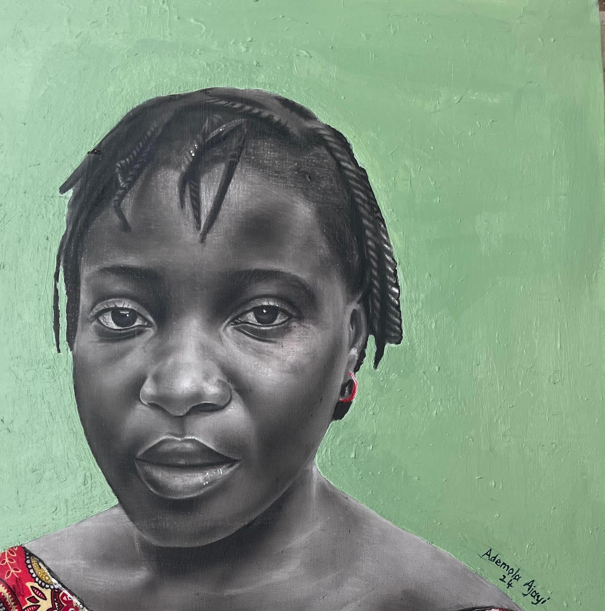 Iwalewa - Siglo XXI, Contemporáneo, Retrato figurativo, Vestimenta africana, Mujer - Painting Moderno de Ademola Clement Ajayi