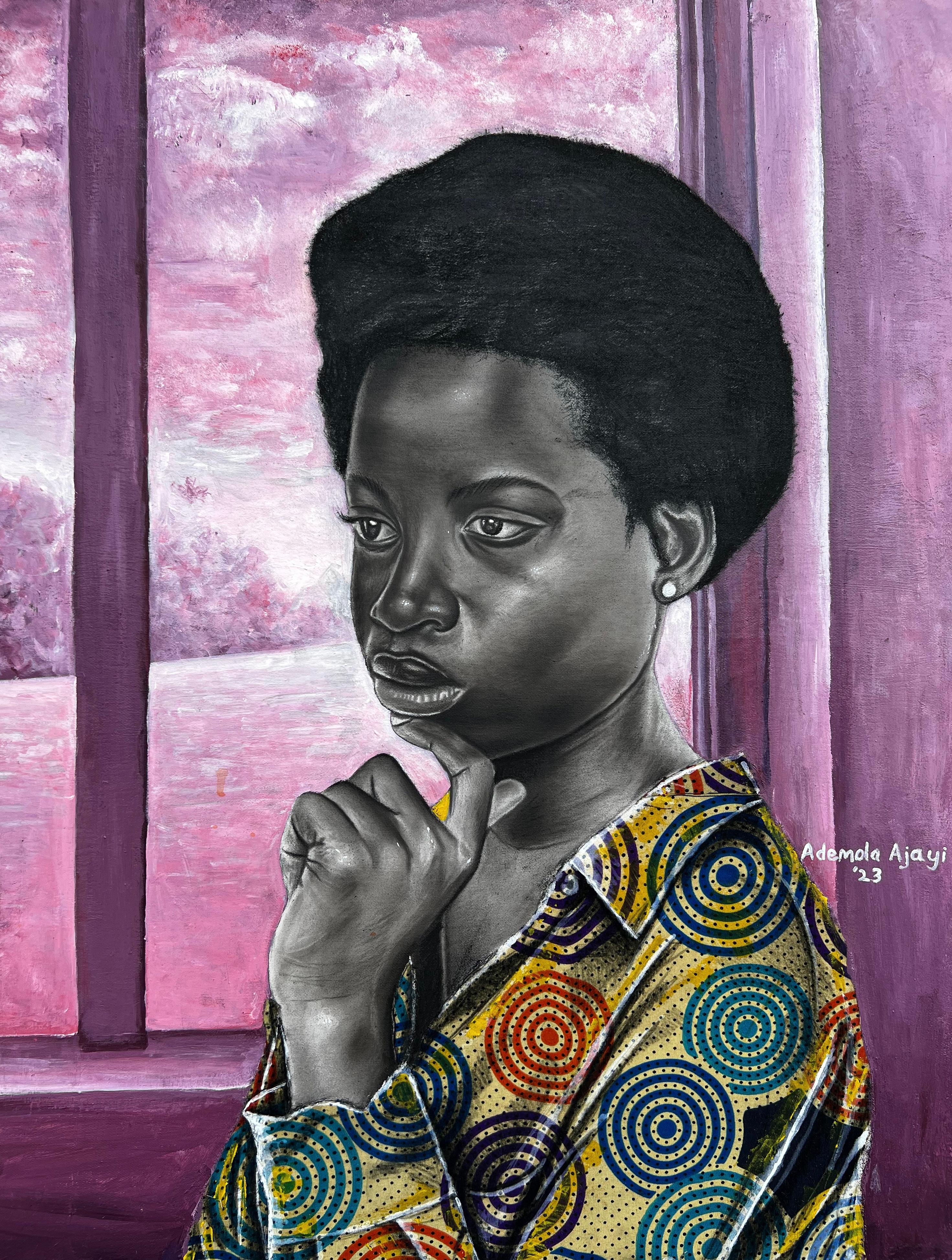 Meditazione - II secolo, Contemporaneo, Ritratto figurativo, Abito africano, Donne